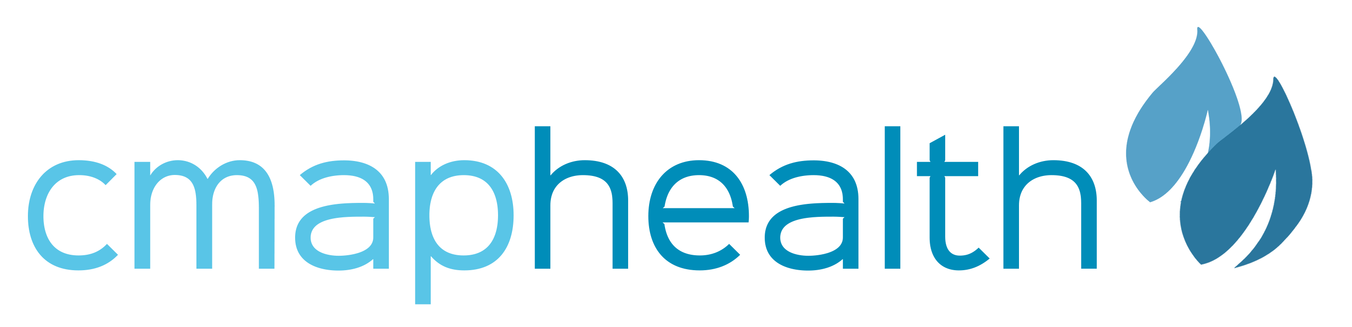 CMAP Health logo with light blue CMAP and blue Health words followed by a light blue leaf and a blue leaf before it.