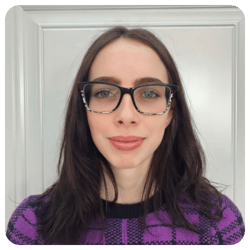 Sarina-Carosielli-smiling-wearing-purple-and-black-plaid-sweater1