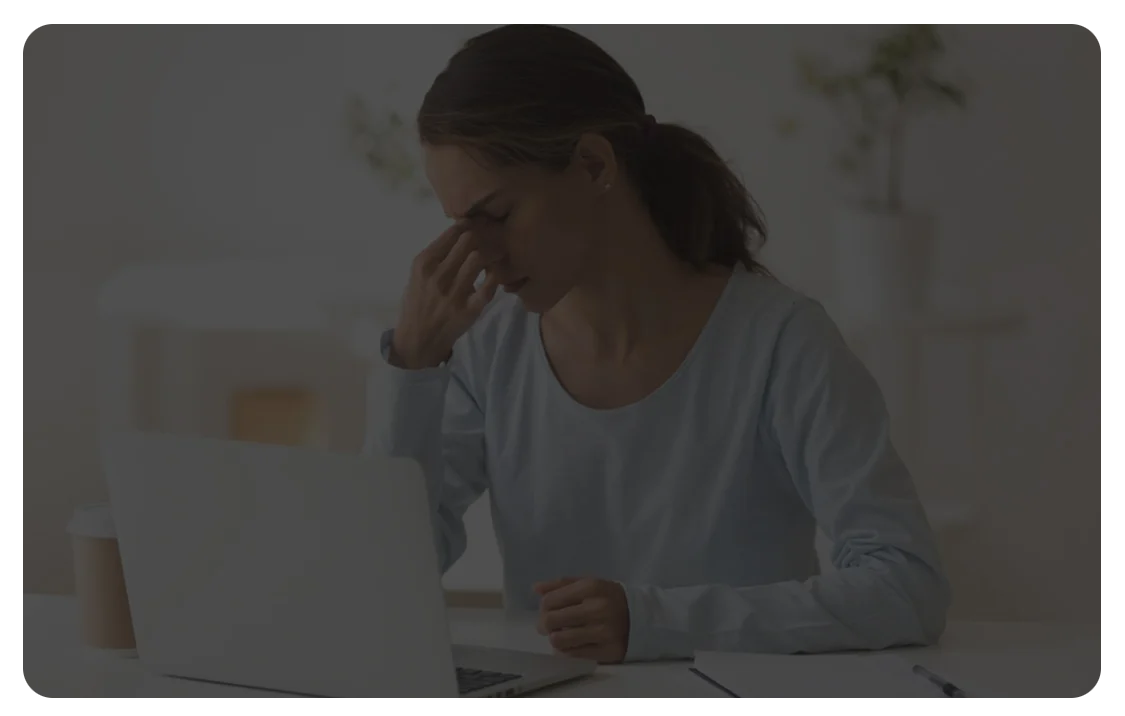 Personal care man looking stressed with hand on head sitting down